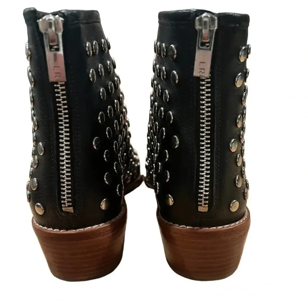 Loeffler Randall lone Studded Open-Toe Ankle Boot Size 7.5